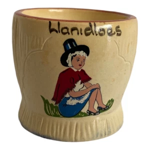 Vintage Llangiloes UK Ceramic Souvenir Beautiful Girl pottery lady sittin PRETTY - Picture 1 of 6
