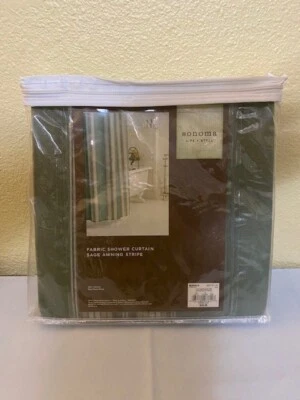 Sonoma 1 Pieza 70"x72" Salvia Toldo Rayas Tela Cortina de Ducha - Nuevo Foto 1 de 4