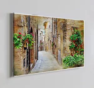 Strade d'Italia Vintage Stampa su Tela Wall Art, Decorazione Casa Appendiabiti da Parete - Foto 1 di 10