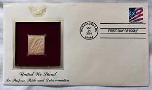 2001 UNITED WE STAND GOLD REPLICA STAMP - Picture 1 of 3