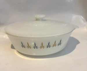 RARE! Anchor Hocking Fire King Candle Glow Casserole Dish 3 Qt Round MCM Vintage - Picture 1 of 6