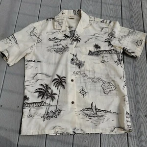 Royal Creations Authentic Hawaiian Shirt Men's Map Scenes of the Islands SZ L-XL - Picture 1 of 9
