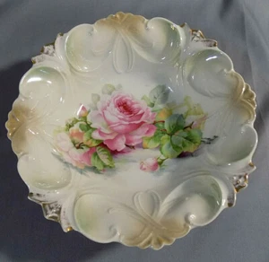 "Frutero floral vintage con motivo rosa años 20 Alemania 10,5""" - Imagen 1 de 4