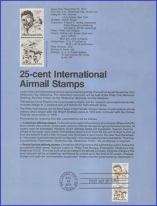 USA8 #C95-96 U/A SOUVENIR PAGE FDC STR2  Wiley Post - Picture 1 of 1