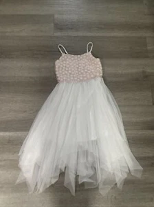 Preowned Size 4/5 Extra Small Pink And White Flower Dress  - Picture 1 of 4