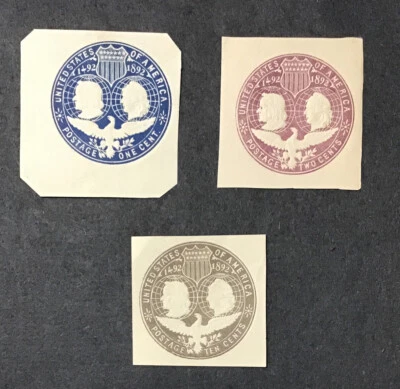 US 1893 VF MH Cut Square SC# U348-9, 51  CV$34 (E) - Image 1 of 2