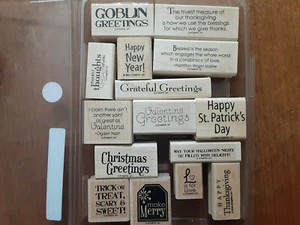 USED, Stampin' Up! "Grateful Greetings", retired set of 12, WM - Bild 1 von 2