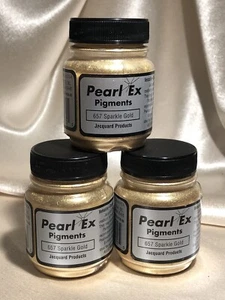 Jacquard Pearl Ex Pigment / 657 Sparkle Gold 3/4 Oz / 3 Jars - Picture 1 of 1