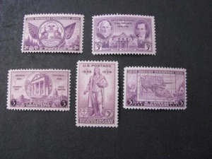 Estampillas de Estados Unidos Scott # 775-777, 782, 786 nunca bisagras sin usar - Imagen 1 de 5