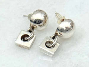 Vintage Ohrstecker Sterlingsilber geometrisch baumelnd - Bild 1 von 3