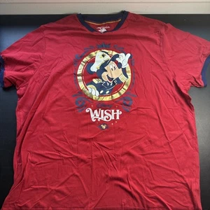 Disney Cruise Line Captain Mickey Mouse Wish Red T-shirt Size 3XL XXXL - Picture 1 of 5