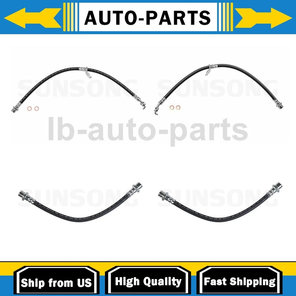 4X Manguera de línea de freno delantero trasero Sunsong para Toyota Sienna 1998 1999 2000 2001 Foto 1 de 4