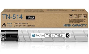 Cittogbu 1-Pack TN514 / TN324 Black Toner Cartridge Konica Minolta TN-514 - Picture 1 of 4