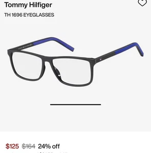 Tommy Hilfiger TH 1696 Black Eyeglasses Frames D51 145 Designer Blue Arms - Picture 1 of 6