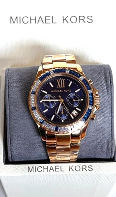 Reloj para mujer Michael Kors MK6971 Everest tono dorado azul nuevo con etiquetas caja de regalo $325 Foto 1 de 4