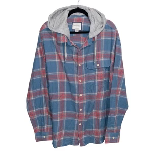 Camisa American Eagle Para Hombres XXL Franela Extraíble Capucha Súper Suave Cazadora Grunge - Imagen 1 de 13