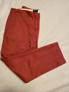 J.Crew- Always Athletic Nantucket Red Flat Front Cotton Chino Pants 38x32 - Picture 1 of 10