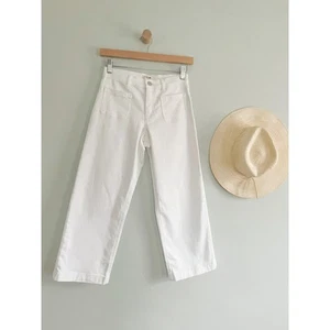 Crewcuts | NWT | Girls' patch-pocket wide-leg jean | White | Girl's size 12 - Picture 1 of 9