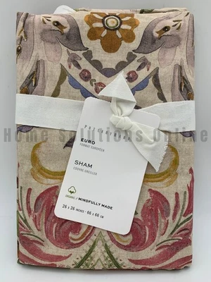 Pottery Barn Ivana Floral Algodão Percale Sham Taupe Euro #9923M - Imagem 1 de 2