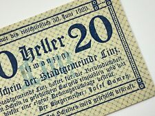 1920 Austria 20 Heller Linz Notgeld Banknote CC228