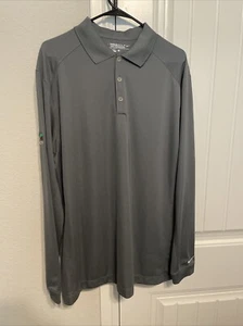 Nike Polo Golf Shirt Colonial Tour Mens Performance Large Long Sleeve Button - Picture 1 of 6