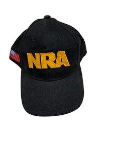 Vintage NRA Hat National Rifle Assoc Black US Flag Right Side Cotton Snapback - Picture 1 of 3