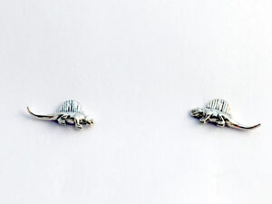 Sterling Silver and Surgical Steel dimetrodon stud earrings- dinosaur- fossil