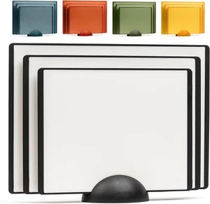 Plastic Cutting Board Set With Holder, Dishwasher Safe Plastic Cutting Boards - Picture 1 of 5