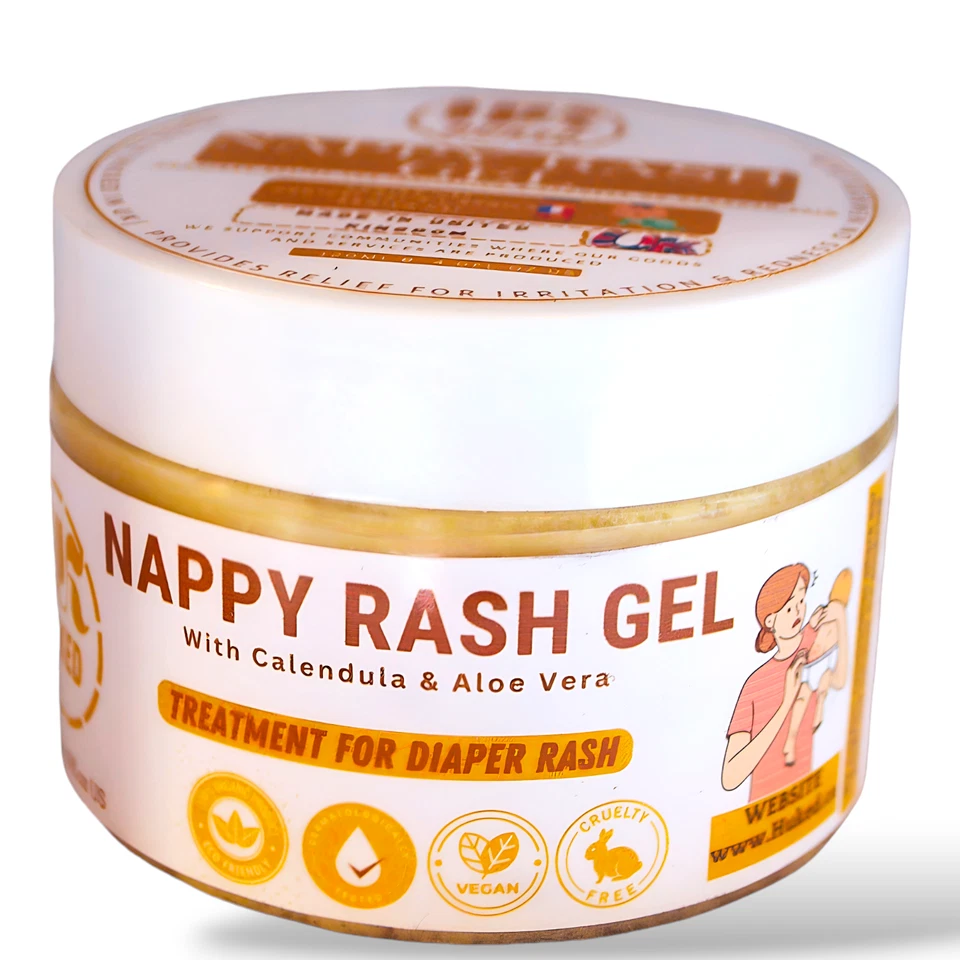 HUKED Handmade Calendula Gel 120ml for Nappy Rash with Aloe Vera Organic UK