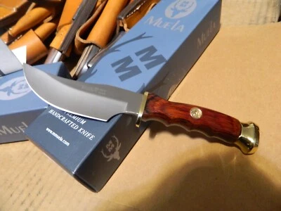 MUELA 7 1/2" SKINNER MANGO MADERA DE PAKKA RANURADO HOJA 440A FUNDA DE CUERO 3 7/8" Foto 1 de 4