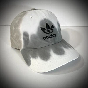 ADIDAS TREFOIL HAT white gray beige color wash tie dye relaxed dad cap men/women - Picture 1 of 6
