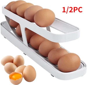 Rolldown Refrigerator Egg Dispenser Egg Storage Container 2 Tier Egg Holder - Picture 1 of 9