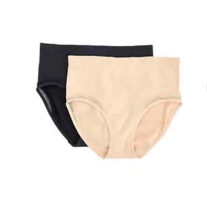 AnyBody Intimates Set of 2 Lace Panties, Black/Sand, Size 5X - Picture 1 of 2