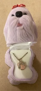 Dog Paw Pendant Necklace With Cute Dog Necklace Case - Picture 1 of 4