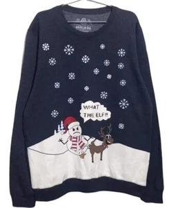American Rag Sweatshirt XX-Large Blue What The Elf Long Sleeve  Holidays - Picture 1 of 3