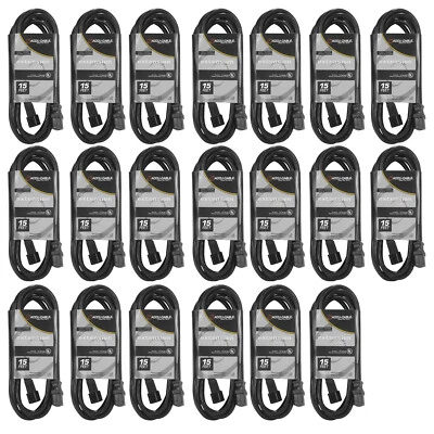 (20) ADJ ECCOM-15 Black 15FT IEC-Male-to-IEC-Female Power Link Cables - Image 1 of 4