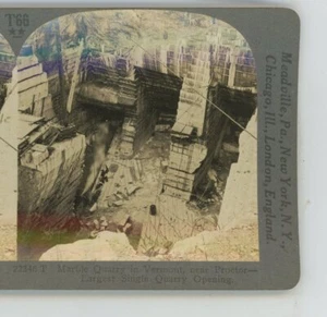 Largest Opening Marble Quarry VT Vermont Keystone Stereoview - Picture 1 of 2