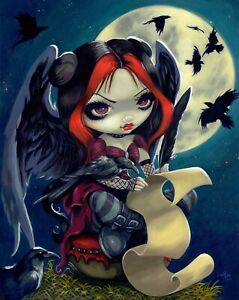 ART PRINT Once Upon a Midnight Dreary Jasmine Becket-Griffith Gothic Poster A3