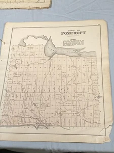 Mapa Colby 1882 ~ FOXCROFT, MAINE ~ Propietarios Mostrados, Bonitos Detalles - Imagen 1 de 9