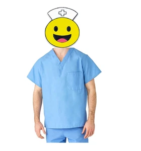 3XL Scrub Tops Medline 610 AngelStat Ceil Blue Unisex Angelica Coding 3x Shirt - Picture 1 of 3