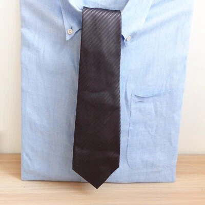 Neck Tie Mens Blue Solid Striped Silk Classic Formal Dress UP Renoma Foto 1 de 4