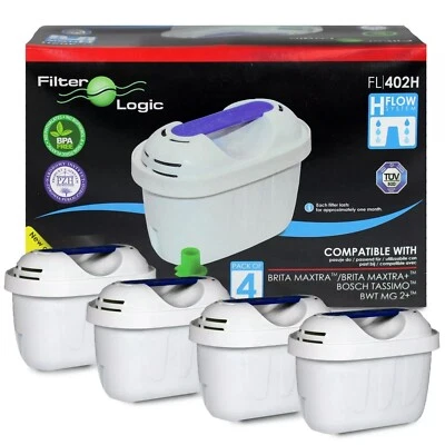 4 x Filterlogic FL-402H Universal Water Filters compatible with Brita Maxtra - Image 1 of 3