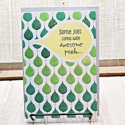 Tarjeta de agradecimiento al trabajador American Greetings Co verde amarillo brillo Foto 1 de 4