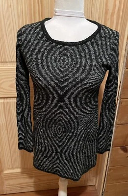 Женская черно-белая туника с длинным рукавом Sunny Leigh размер XSmall ~ б/у в отличном состоянии - Изображение 1 из 4