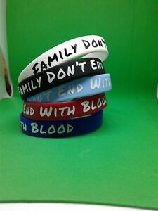 Family Don't End With Blood Rubber Bracelet 