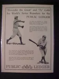 VINTAGE ZEITUNG SCHLAGZEILE ~ BASEBALL ALEXANDER & TY COBB BERICHT WELTSERIE 1915 - Bild 1 von 8