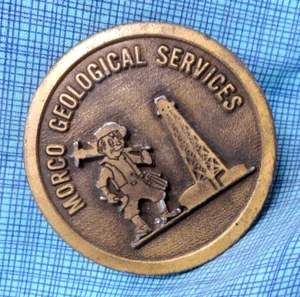 MORCO Geological Services Dress Belt Buckle Gas Oilfield Vtg Hit Line .QRT173 - Picture 1 of 8