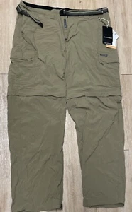 Exofficio Convertible Zip Off Hiking Pants Mens (36 x 30) Khaki Belted Brand New - Picture 1 of 6