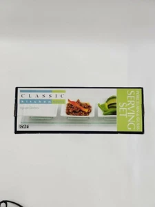 RSVP International Porcelain & Glass Serving Set Square Dishes Classic Kitchen - Picture 1 of 4