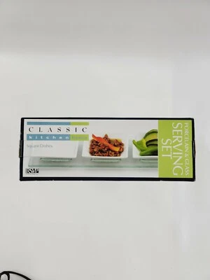 RSVP International Porcelain & Glass Serving Set Square Dishes Classic Kitchen - Image 1 of 4